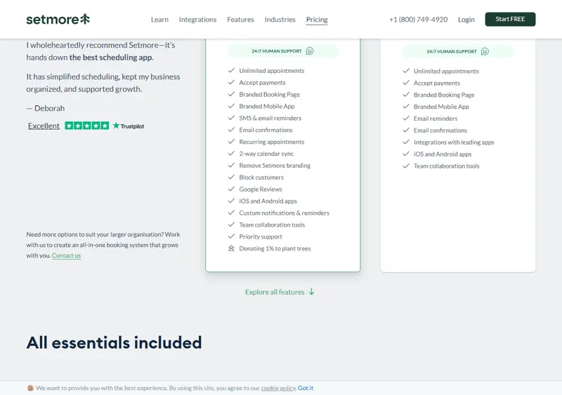 setmore.com/pricing re-captured 2026-10-13 (annual-billing state): Start Free 'Up to 4 users' $0, Get Pro '$5 user / month' with 'Unlimited users' — zero drift vs 09-29