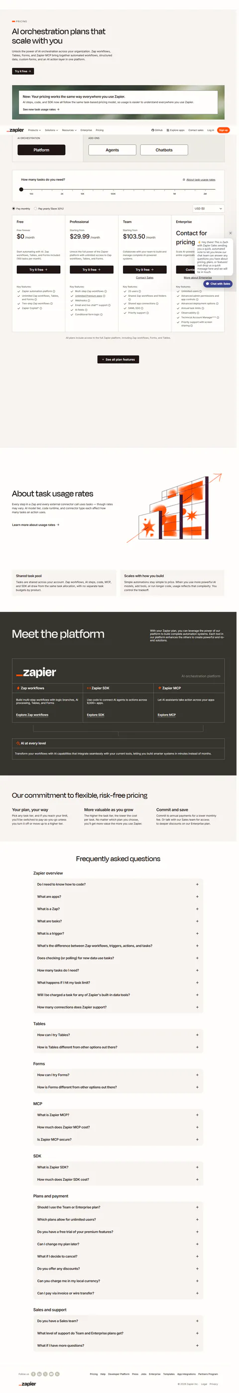 Same page after clicking the 'Pay monthly' control (2026-09-15): Professional re-states as $29.99/mo and Team as $103.50/mo — the monthly uplift captured in both states from the page's own text layer
